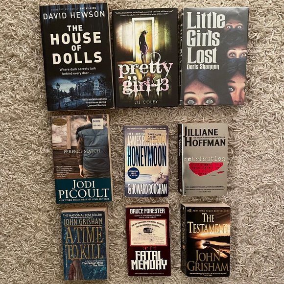 Bundle of 9 Novel Books Mystery, Suspense thriller Horror Some are vintage - Picture 1 of 5
